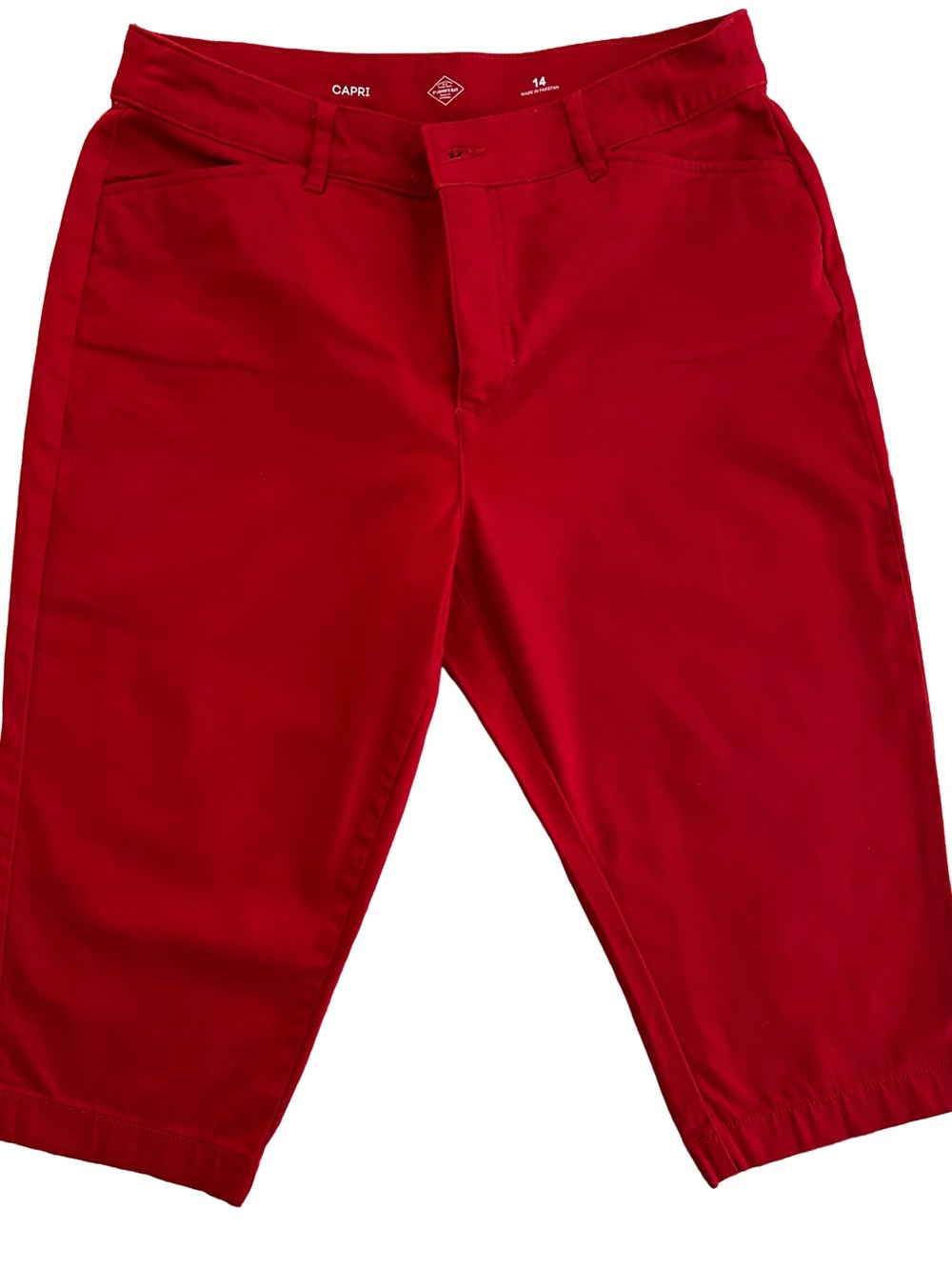 St. John's Bay Red and Black Capri Pants